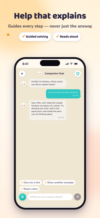 Sparkwise School Help — homework help app that gives guided steps and hints, never answers
